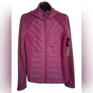 NWT WOMEN'S PINK/PURPLE TEK GEAR HOODED WORKOUT JACKET SIZE MEDIUM
